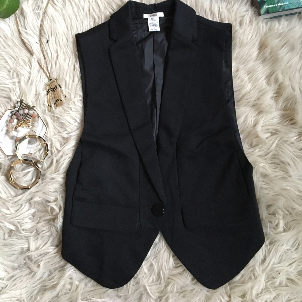 Black Esley Long Vest / Waistcoat